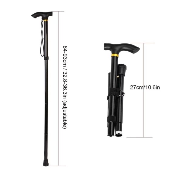 CE Certified Adjustable Folding Cane (84–93cm)