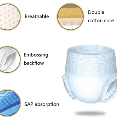 Custom Organic Adult Diapers – Soft, Ultra-Thick & Pull-On Style M size