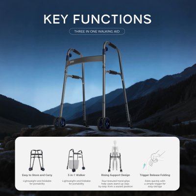 Foldable Front-Wheel Walker – ENSU Aluminium Rollator
