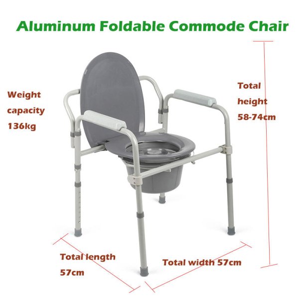 BA386 Portable Commode Chair – Shower & Toilet Use
